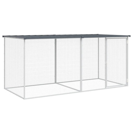 VidaXL Kippenhok met dak 203x98x90 cm gegalvaniseerd staal antraciet