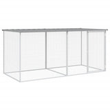Vidaxl kippenhok met dak lichtgrijs 203x98x90 cm gegalvaniseerd staal