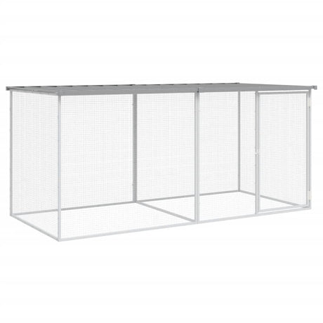 Vidaxl kippenhok met dak lichtgrijs 203x98x90 cm gegalvaniseerd staal