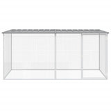Vidaxl kippenhok met dak lichtgrijs 203x98x90 cm gegalvaniseerd staal