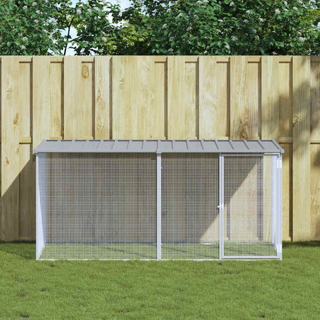 Vidaxl kippenhok met dak lichtgrijs 203x98x90 cm gegalvaniseerd staal