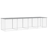 VidaXL Kippenhok met dak 403x98x90 cm gegalvaniseerd staal lichtgrijs