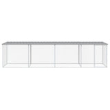 VidaXL Kippenhok met dak 403x98x90 cm gegalvaniseerd staal lichtgrijs