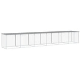 VidaXL Kippenhok met dak 603x98x90 cm gegalvaniseerd staal lichtgrijs