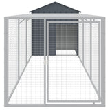 VidaXL Kippenhok met ren 117x405x123 cm gegalvaniseerd staal antraciet