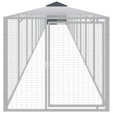 VidaXL Kippenhok met ren 117x1221x123 cm staal antracietkleurig