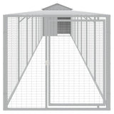 VidaXL Kippenhok met ren 117x813x123 cm staal lichtgrijs