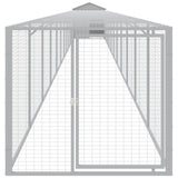 VidaXL Kippenhok met ren 117x1221x123 cm staal lichtgrijs