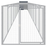 VidaXL Hondenhok met ren 110x1221x110 cm staal antracietkleurig