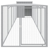 VidaXL Kippenhok met ren 110x609x110 cm staal lichtgrijs
