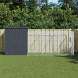 VidaXL Hondenhok met ren 165x455x181 cm gegalvaniseerd staal antraciet