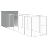 VidaXL Hondenhok met ren 165x659x181 cm gegalvaniseerd staal grijs