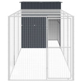 VidaXL Kippenhok met ren 165x455x181 cm gegalvaniseerd staal antraciet