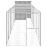VidaXL Kippenhok met ren 165x863x181 cm gegalvaniseerd staal grijs