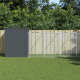 VidaXL Hondenhok met ren 214x1273x181 cm staal antraciet