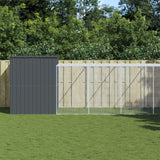 VidaXL Hondenhok met ren 214x865x181 cm gegalvaniseerd staal antraciet