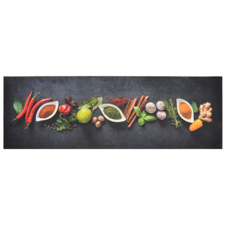 Vidaxl keukenmat wasbaar kruidenprint 60x180 cm fluweel
