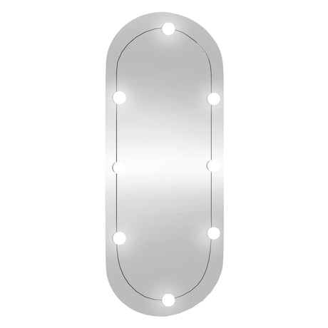 Vidaxl wandspiegel met led's ovaal 25x60 cm glas