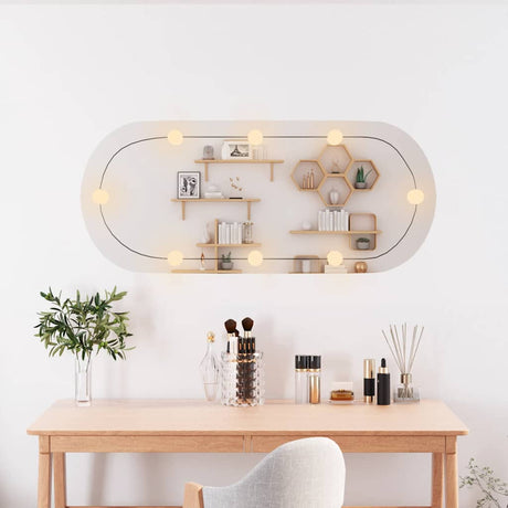 Vidaxl wandspiegel met led's ovaal 40x90 cm glas