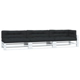 VidaXL Palletkussens 7 st stof zwart