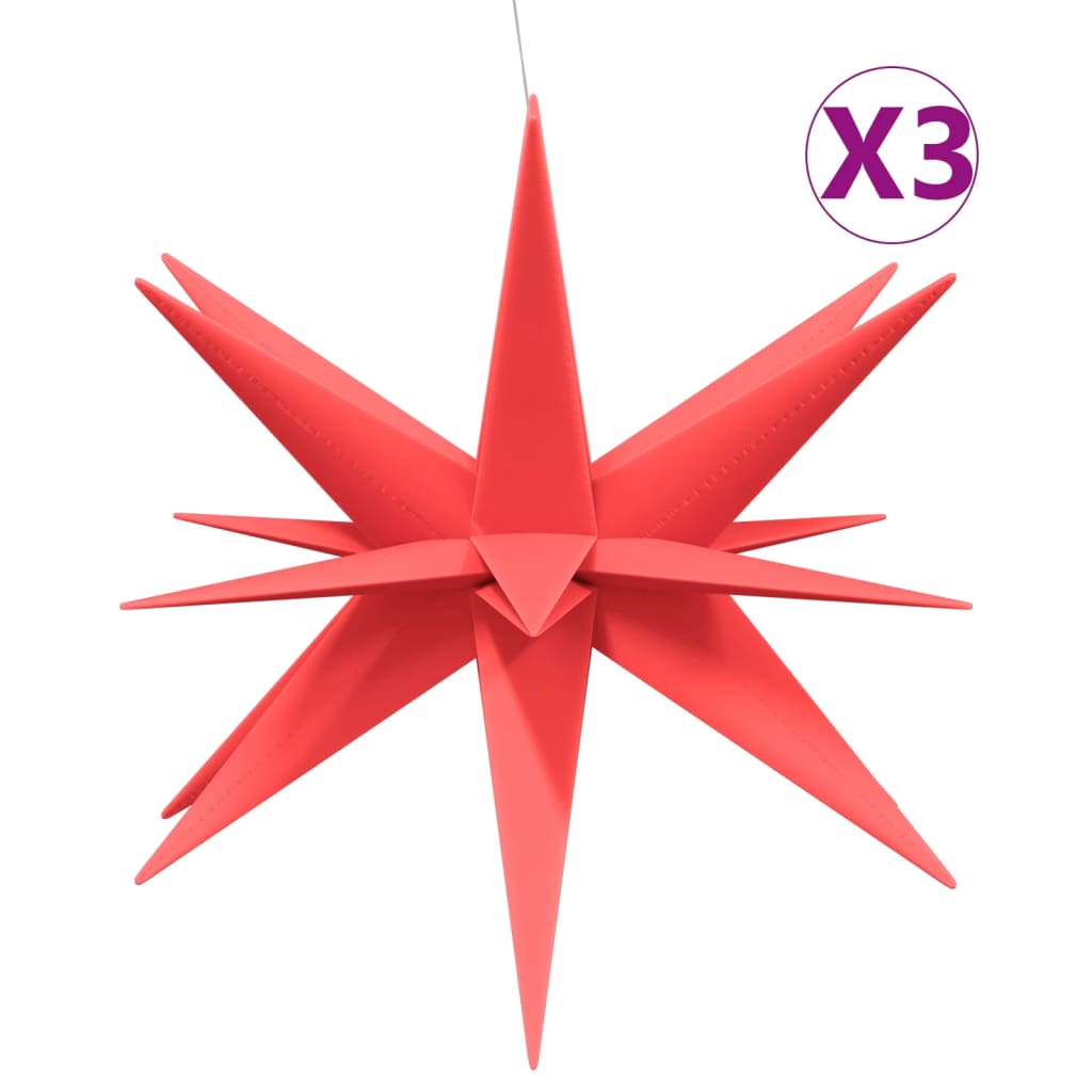 VidaXL Kerstlampen met LED's 3 st inklapbaar 100 cm rood