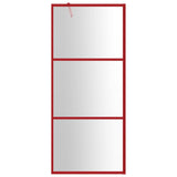 Vidaxl inloopdouchewand transparant 80x195 cm esg-glas rood