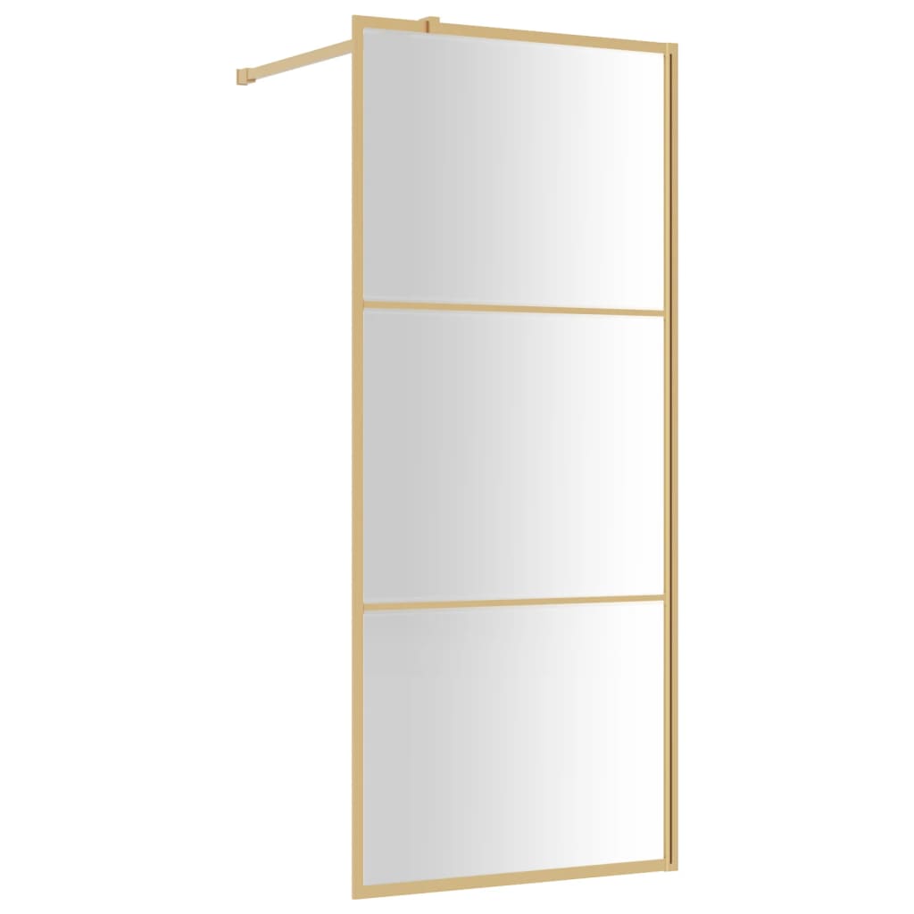 Vidaxl inloopdouchewand transparant 80x195 cm esg-glas goudkleurig