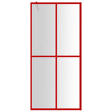 Vidaxl inloopdouchewand transparant 80x195 cm esg-glas rood