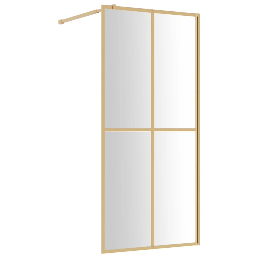 Vidaxl inloopdouchewand transparant 80x195 cm esg-glas goudkleurig