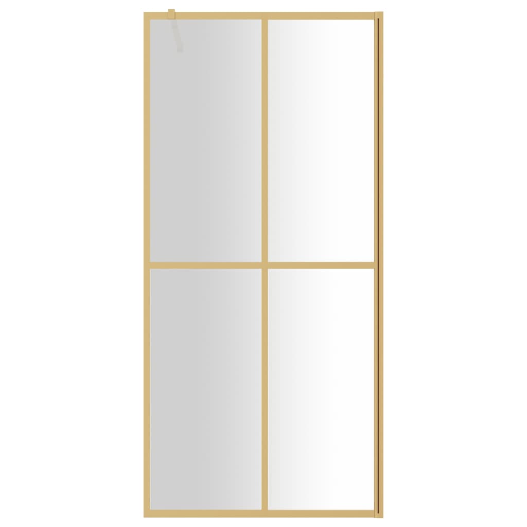 Vidaxl inloopdouchewand transparant 80x195 cm esg-glas goudkleurig