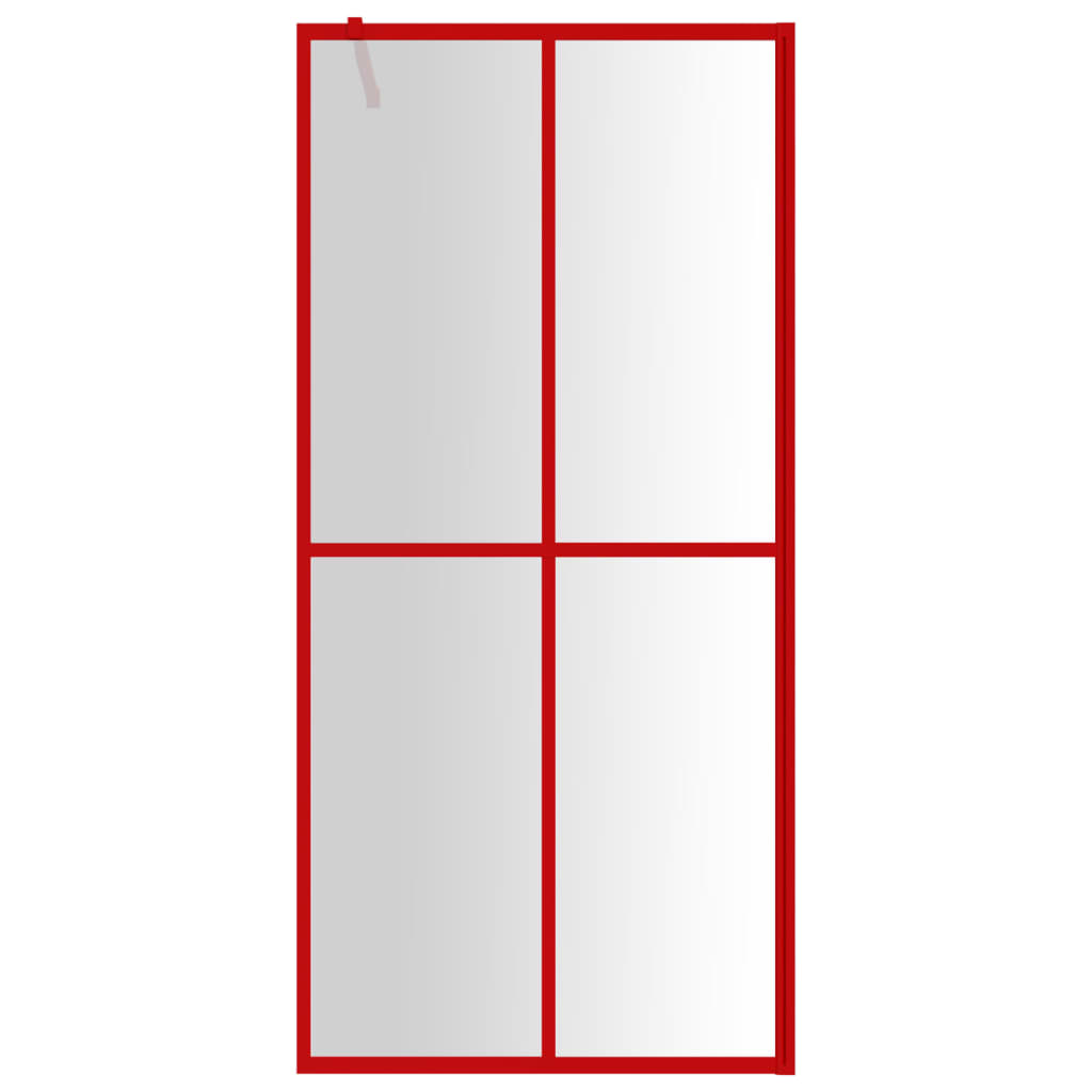 Vidaxl inloopdouchewand transparant 90x195 cm esg-glas rood