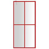 Vidaxl inloopdouchewand transparant 90x195 cm esg-glas rood