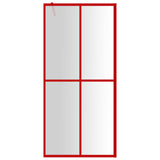 Vidaxl inloopdouchewand transparant 100x195 cm esg-glas rood