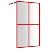 VidaXL Inloopdouchewand transparant 118x195 cm ESG-glas rood