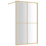 VidaXL Inloopdouchewand transparant 118x195 cm ESG-glas goudkleurig