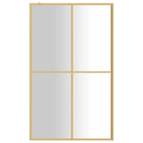 VidaXL Inloopdouchewand transparant 118x195 cm ESG-glas goudkleurig