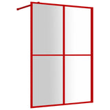 VidaXL Inloopdouchewand transparant 140x195 cm ESG-glas rood