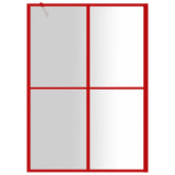 VidaXL Inloopdouchewand transparant 140x195 cm ESG-glas rood