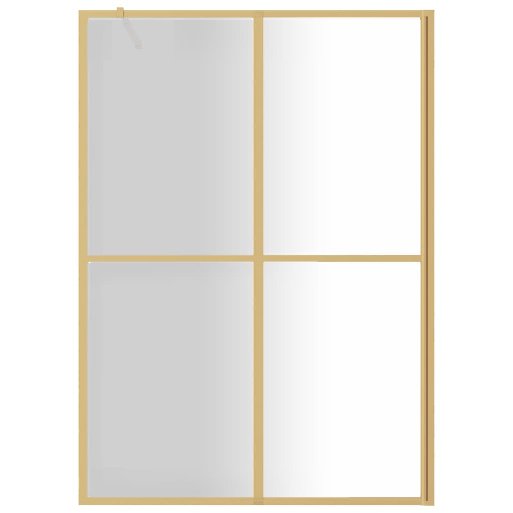 VidaXL Inloopdouchewand transparant 140x195 cm ESG-glas goudkleurig