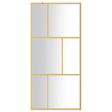 Vidaxl inloopdouchewand transparant 80x195 cm esg-glas goudkleurig