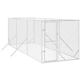 VidaXL Hondenkennel voor buiten 2x6x2 m gegalvaniseerd staal zilver