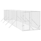 VidaXL Hondenkennel voor buiten 2x10x2 m gegalvaniseerd staal zilver