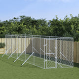 VidaXL Hondenkennel voor buiten 2x10x2 m gegalvaniseerd staal zilver