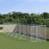 VidaXL Hondenkennel voor buiten 2x14x2 m gegalvaniseerd staal zilver