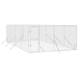 VidaXL Hondenkennel voor buiten 4x8x2 m gegalvaniseerd staal zilver