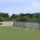 VidaXL Hondenkennel voor buiten 4x16x2 m gegalvaniseerd staal zilver