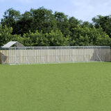 VidaXL Hondenkennel met dak 14x2x2,5 m gegalvaniseerd staal zilver