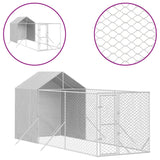 VidaXL Hondenkennel met dak 2x6x2,5 m gegalvaniseerd staal zilverkleur