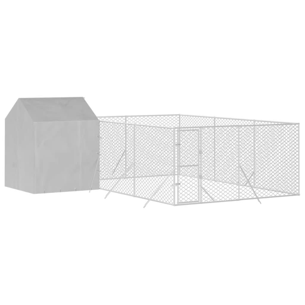 VidaXL Hondenkennel met dak 6x6x2,5 m gegalvaniseerd staal zilver