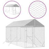 VidaXL Hondenkennel met dak 2x6x2,5 m gegalvaniseerd staal zilver